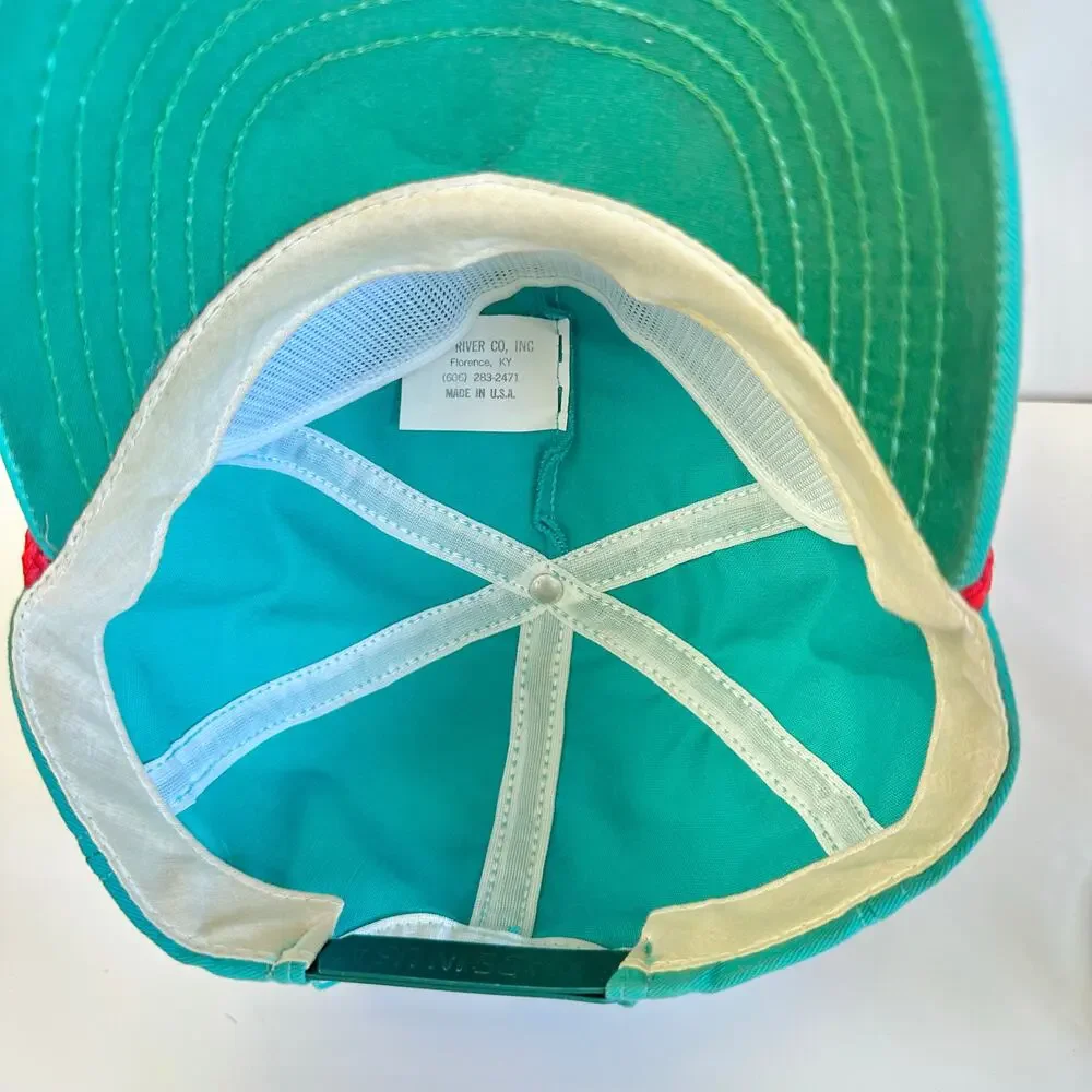 Ray Steven's Vintage 80s 90s turquoise snap back trucker hat‎ one size